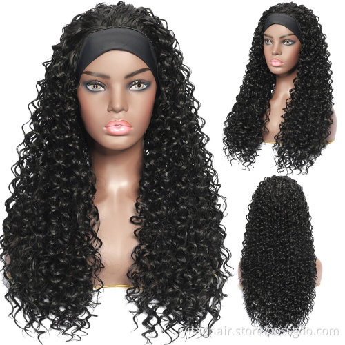 Curly Headband Wig for Women with factory price  Headband Ombre Honey Blonde Wig Burg 1B headband wig synthetic